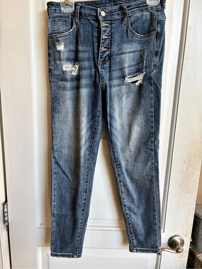 Women's Skinny Jeans Waist 29 Blue Distressed